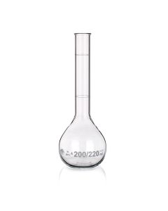 Simax Flask volumetric, sugar analysis, two marks, 200-220ml, Borosilicate glass, Pack of 10