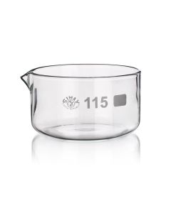 Simax Crystallising Dish, Spout, OD:230mm, Borosilicate Glass, Simax, Pack of 4