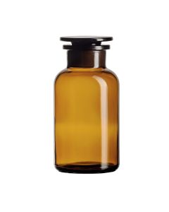 Academy Reagent Bottle, Amber, Wide Mouth, Glass stopper, Soda-Lime glass, 250ml, Pack of 10