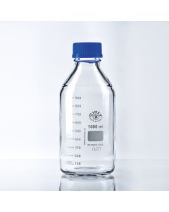 Simax Reagent Bottle, Clear, 1000ml, GL45 thread with cap & pouring ring, Borosilicate 3.3 glass, Autoclavable to 140 Deg C, Pack of 10