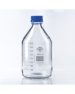 Simax Reagent Bottle, Clear, 2000ml, GL45 thread with cap & pouring ring, Borosilicate 3.3 glass, Autoclavable to 140 Deg C, Pack of 10