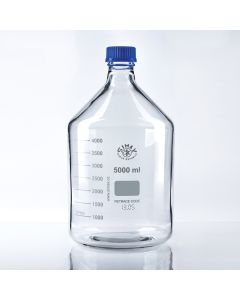 Simax Reagent Bottle, Clear, 5000ml, GL45 thread with cap & pouring ring, Borosilicate 3.3 glass, Autoclavable to 140 Deg C, Pack of 6