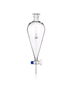 Simax Funnel Separating, Pear shape with plastic stopper, 2000ml, Glass stopcock, Borosilicate glass, Pack of 2