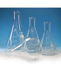 Academy Baffled Erlenmeyer Flask, 2000ml, Borosilicate glass, Pack of 6