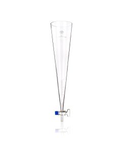 Simax Imhoff Cones, with stopcock, 1000ml, German sub divisions, Borosilicate glass