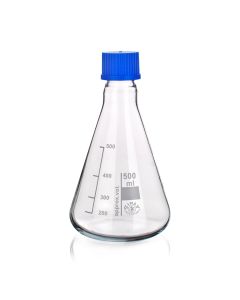 Simax Flask Erlenmeyer with screw cap, 1000ml, Borosilicate glass, Pack of 10