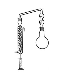 Simax Aparatus, distilling, with splash head, double bulb sloping, 1000mm, Borosilicate glass