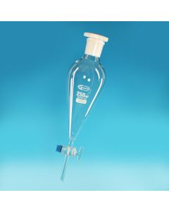 Glassco Separatory Funnel, Squibb shape, glass key, 250ml, Borosilicate glass