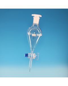Glassco Separatory Funnel, Pear shape, glass key, 50ml, Borosilicate glass