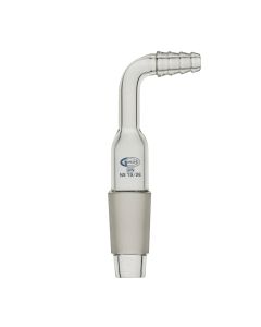 Glassco Adapter cone, Rubber tubing right angled connection, Screwthread connectors, Borosilicate glass, 34/35