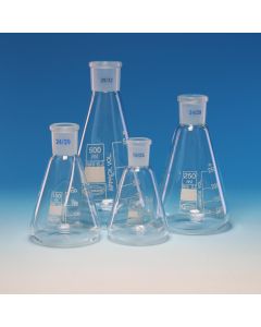 Glassco Flasks Conical 50ml B24 Borosilicate glass, Pack of 10