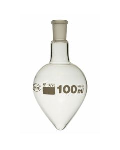 Glassco Flasks, Pear shape, Single neck, Borosilicate glass, 10ml, 14/23, Pack of 10