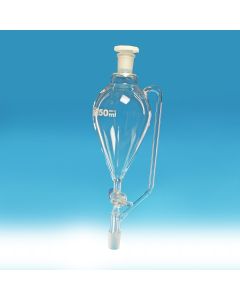 Glassco Funnel Pear Shape, Pressure equalising, Glass Stopcock, 250ml, Socket 19/26, Cone 24/29, Borosilicate glass