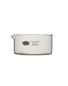 Academy Crystallizing Dish, 100mm, Flat Bottom , With Spout, Borosilicate Glass, Pack of 10