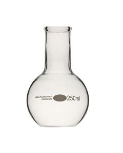 Academy Flat Bottom Flask, 250ml, Long Narrow Neck, Borosilicate Glass, Pack of 12