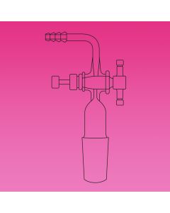 A Plus Adapter, PTFE Stopcock 2mm Bore, 90Deg, Metering Flow Control, 19/26