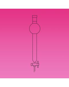 A Plus Chromatography Column, With Reservoir, 250ml, Effective Length 203mm, 26mm Od, 29/32, Ptfe Stopcock 2mm Bore