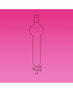 A Plus Chromatography Column, With Reservoir, 1000ml, Fritted/Sintered Disc, Effective Length 254mm, 80mm Od, 29/32, Ptfe Stopcock 4mm Bore