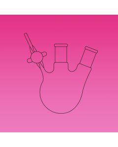 A Plus Schlenk Flask, Reaction, 2-Neck, 50ml, Socket 14/23, Glass Stopcock 2mm Bore