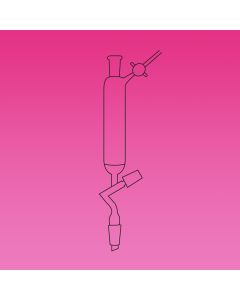 A Plus Funnel, Cylindrical, 60ml, Porosity C, Socket & Cone 14/23, 30mm Fritted Disc, Glass Stopcock