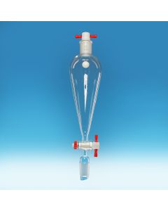 A Plus Funnel, Separatory, 250ml, Socket & Cone 24/29 With Glass Stopper, Ptfe Stopcock 4mm Bore