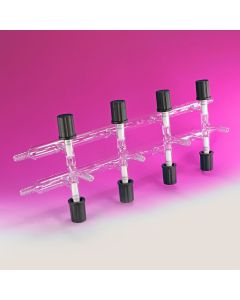 A Plus Double Manifold, 4 Ports, High Vacuum Valves 0-4mm, 450mm