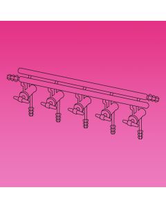 A Plus Double Manifold, 3 Ports, Hollow Glass Stopcocks, Front Left And Rear Right Hose Connections, 300mm