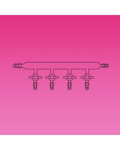 A Plus Manifold, 6 Ports, Ptfe Stopcocks 2mm Bore, Hose Connections On Both Sides