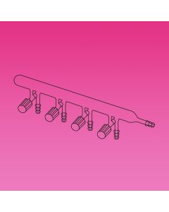 A Plus Single Manifold, 4 Ports, High Vacuum Valves 0-4mm, 10mm Od Hose Connection, 425mm