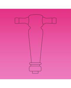 A Plus Stopcock Plug, 12.9/44, Ptfe Double Oblique 2mm Bore