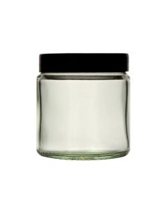 Academy Bottle, Jar, Clear, 120ml, Complete With Black Cap R3/58, Pack of 54