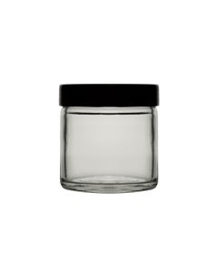 Academy Bottle, Jar, Clear, 60ml, Complete With Black Cap R3/51, Pack of 72