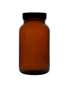 Academy Bottle, Powder, Amber, 60ml, Complete With Black Cap R3/38, Pack of 10