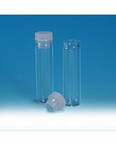 Specimen Tubes, Flat Bottom, Soda Glass, With PE Stopper, 38mm X 10mm Dia, (100pcs In A Pack)