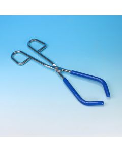 Beaker Tong, Flat Hinge, plated steel, rubber coating