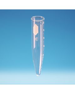 DWK Centrifuge tube, Beaded top, Graduated, White Scale, 50ml, KG-33 Borosilicate glass, Pack of 12