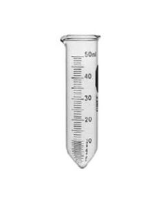 DWK Centrifuge Tube, Graduated, Beaded Top, White Scale, with Pour Spout, 50ml, KG-33 Borosilicate glass, Pack of 12