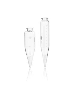 DWK Centrifuge Tube, Oil, Short Cone, 6 inch, Calibrated To Contain, White Scale, 100ml, KG-33 Borosilicate glass, Pack of 12
