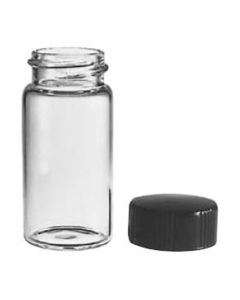 DWK SCREW THREAD VIAL, CLEAR, N-51A Borosilicate glass, RUBBER CAP, 12MM X 35MM, 8-425, 0.5DR, WITH UNATTACHED CLOSURES, Pack of 576