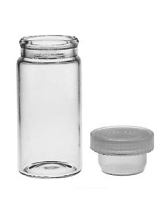 DWK Tooled Neck Vial, N51A Clear Glass, PE Cap, 1dr, 15mm x 45mm, With Unattached Closures, Pack of 864