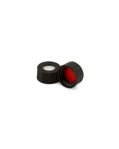 DWK Black Open Top PP Closure with PTFE/Silicone Septa, 9-425, Pack of 1000