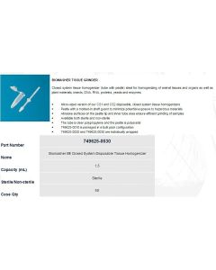 DWK Biomasher Ii Micro Th, 1.5Ml, Ster, Single, Pack of 50