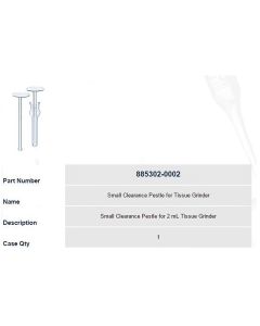 DWK Tissue grinder, Dounce, Small clearance pestle only, 0.5ml, KG-33 Borosilicate glass