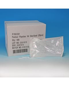 Pasteur Pipette 3ml, 160mm (pack 500 In 20s, Sterile)