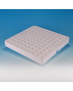 Kartell Test Tube Trays, Places 119, OD Holes 14.5mm, Depth of Hole 18mm, Dimension 220x220x32mm, Material Expanded PS, Pack of 5