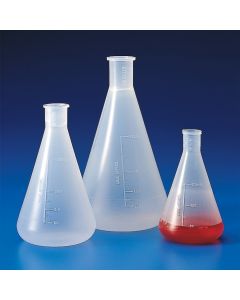Kartell Conical Erlenmeyer Flasks, Graduation 25ml, Capacity 125ml, Neck NS 14/23, PP, Pack of 20
