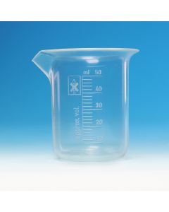 Kartell Graduated Beakers Low Form Class B , Capacity 25ml, Subdivision 1ml, Tolerance +/- 10percentml, OD 34mm, Height 49mm, Material PMP (TPX), Pack of 20