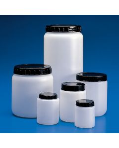 Kartell Cylindrical Jars With Ribbed Cap, Capacity 1000ml, OD 111mm, Height 128mm, Mouth ID 85mm, HDPE, Pack of 20