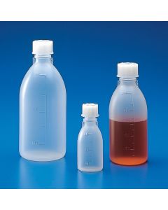 Kartell Bottles, Narrow Neck With Cap, Graduated, 1000Ml, Pp, Capacity 1000ml, Graduation 100ml, OD 95mm, Height 224mm, Mouth 23mm, DIN Standard GL32, PP, Pack of 20