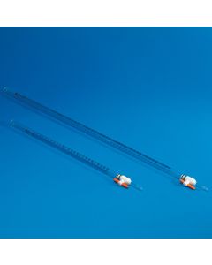 Kartell Graduated Burettes, Capacity 25ml, Divis. min. 0.1mm, Length 480mm, Material PVC/PMP/FEP